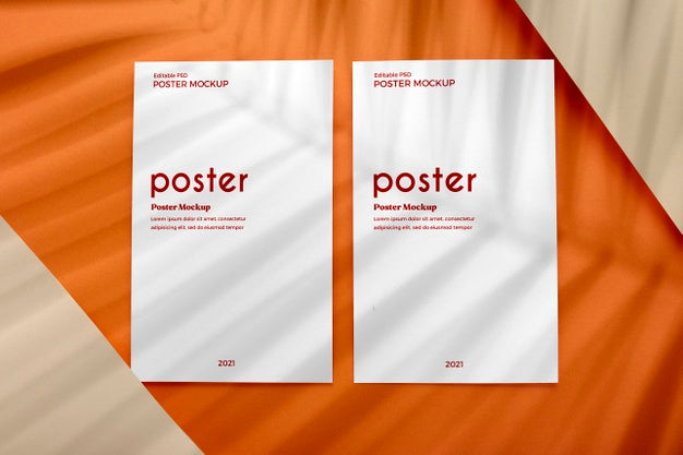 Free Poster Template On Earth Colors Background Psd