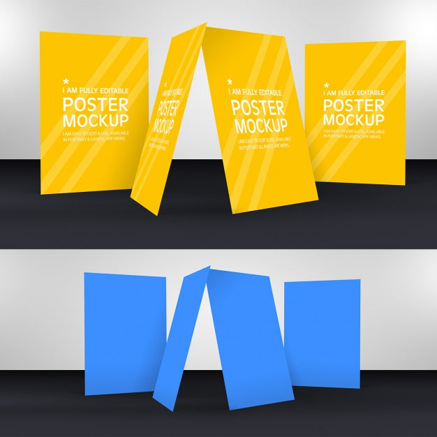 Free Posters Mock Up Template Psd