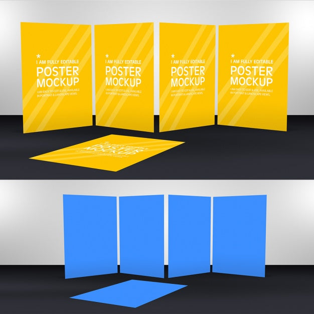 Free Posters Mock Up Template Psd