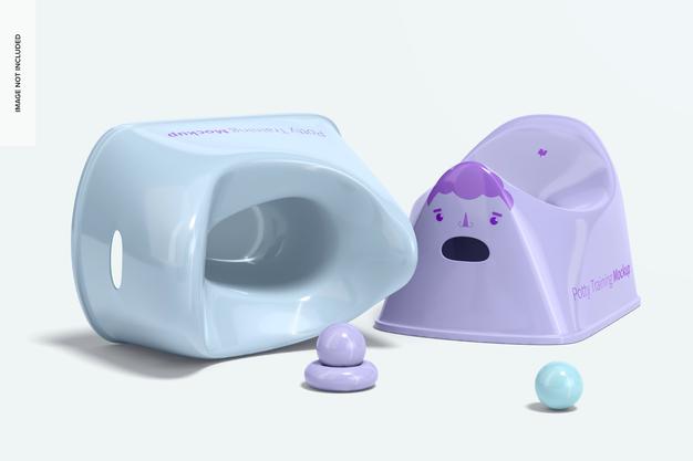 Free Potty Training Mockup, Left View Psd