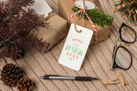 Free Present A Price Tag Psd Mockup Psd