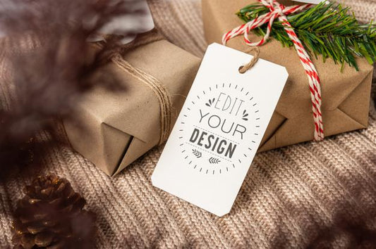 Free Present A Price Tag Psd Mockup Psd