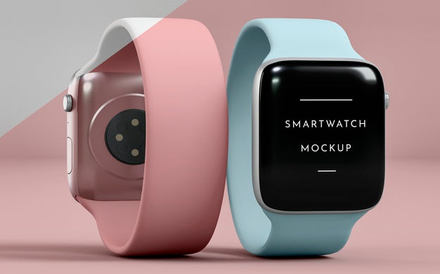 Free Presentation For Back And Front Smartwatches With Screen Mock-Up Psd