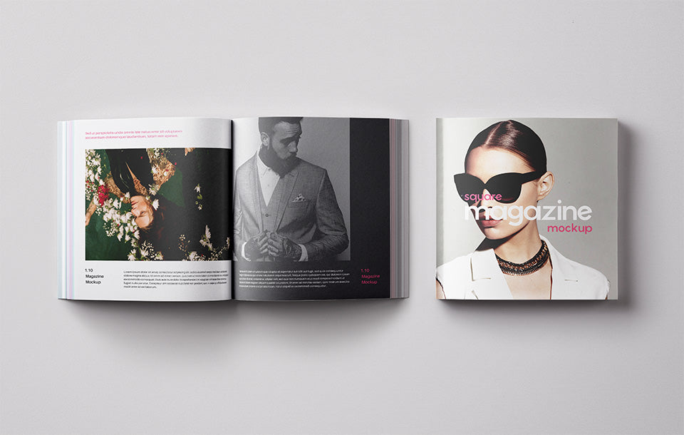 Free Square Psd Magazine Design Mockup