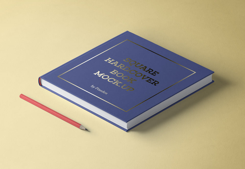 Free Square Psd Hardcover Book Mockup Design