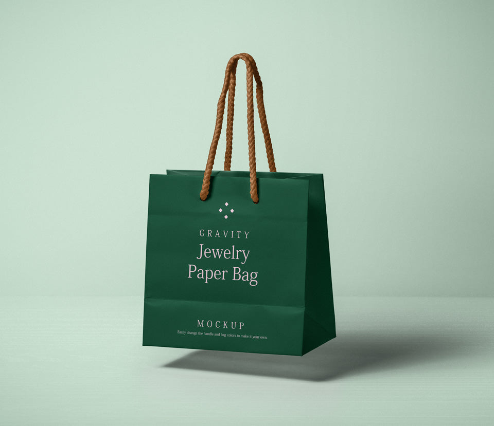 Free Paper Bag Mockup Floating in the Air