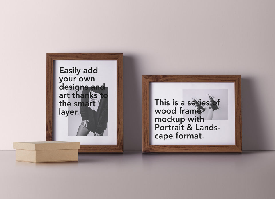 Free Modern Psd Wood Frame Mockup