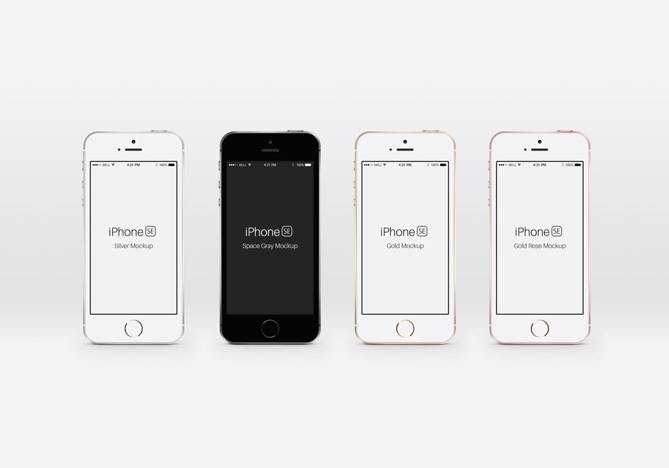 Free iPhone SE Psd Mockup Front View