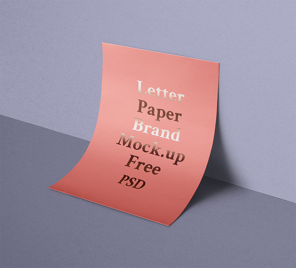 Free Folded Psd A4 Paper Mockup in Corner