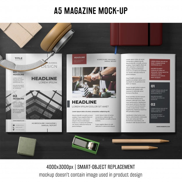 Free Professional A5 Brochure Mockup Psd