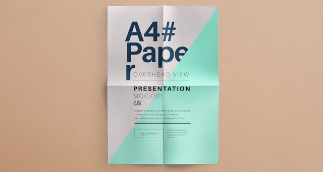 Free Psd A4 Overhead Paper Mock-Up Vol2