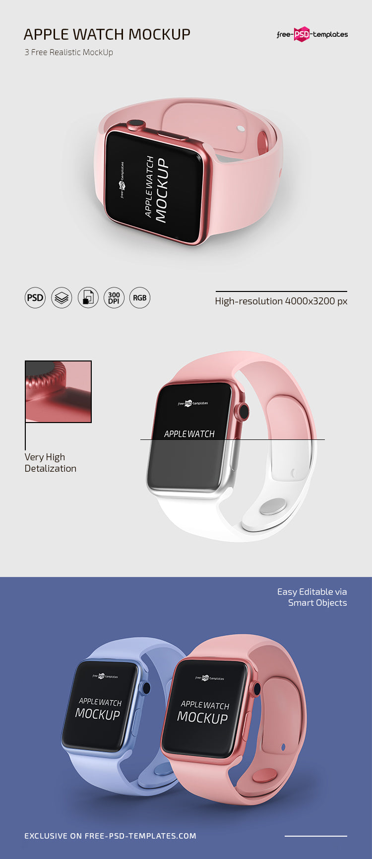 Free Psd Apple Watch Mockup Templates