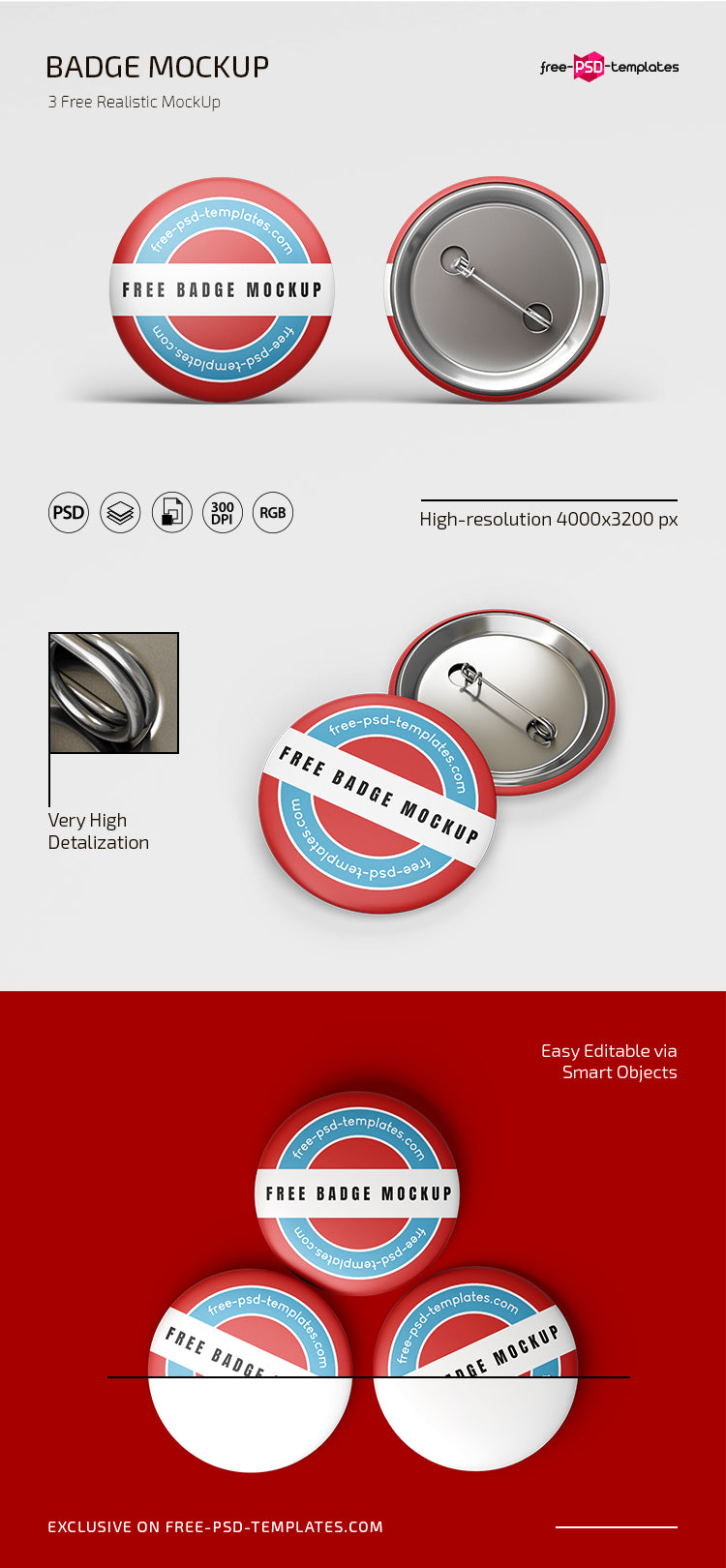 Free Psd Badge Mockup Template