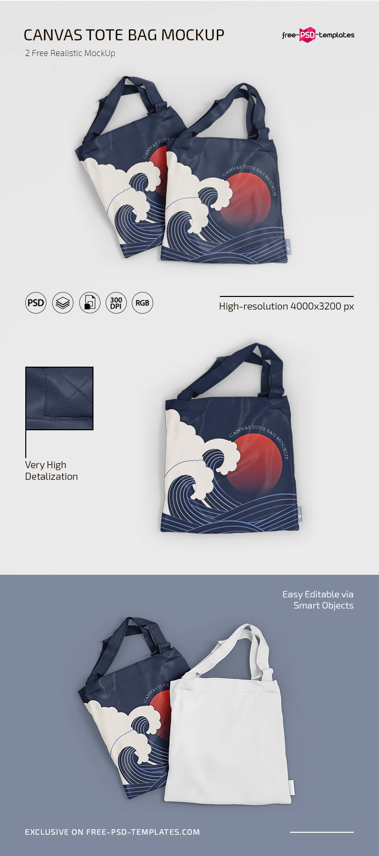 Free Psd Canvas Tote Bag Templates