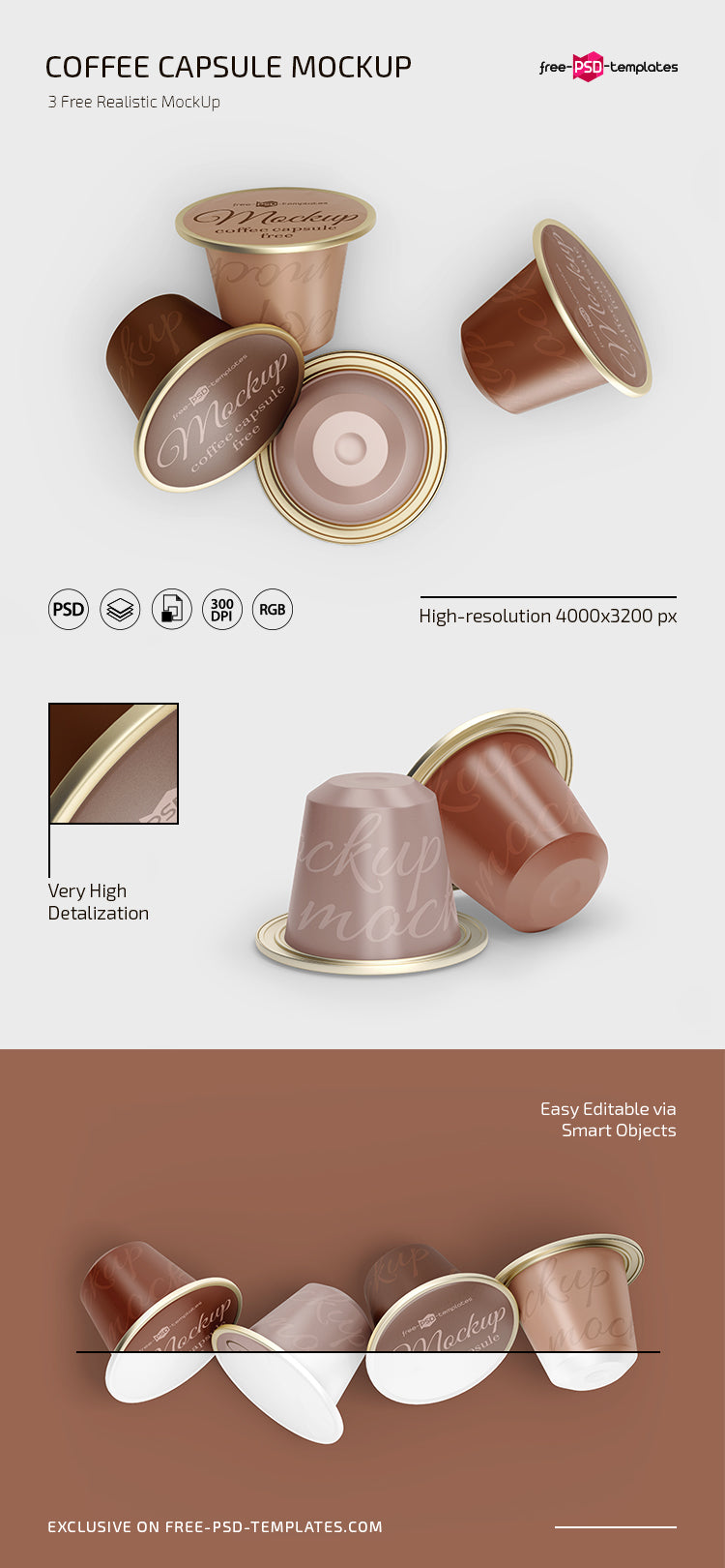 Free Psd Coffee Capsule Mockup Template