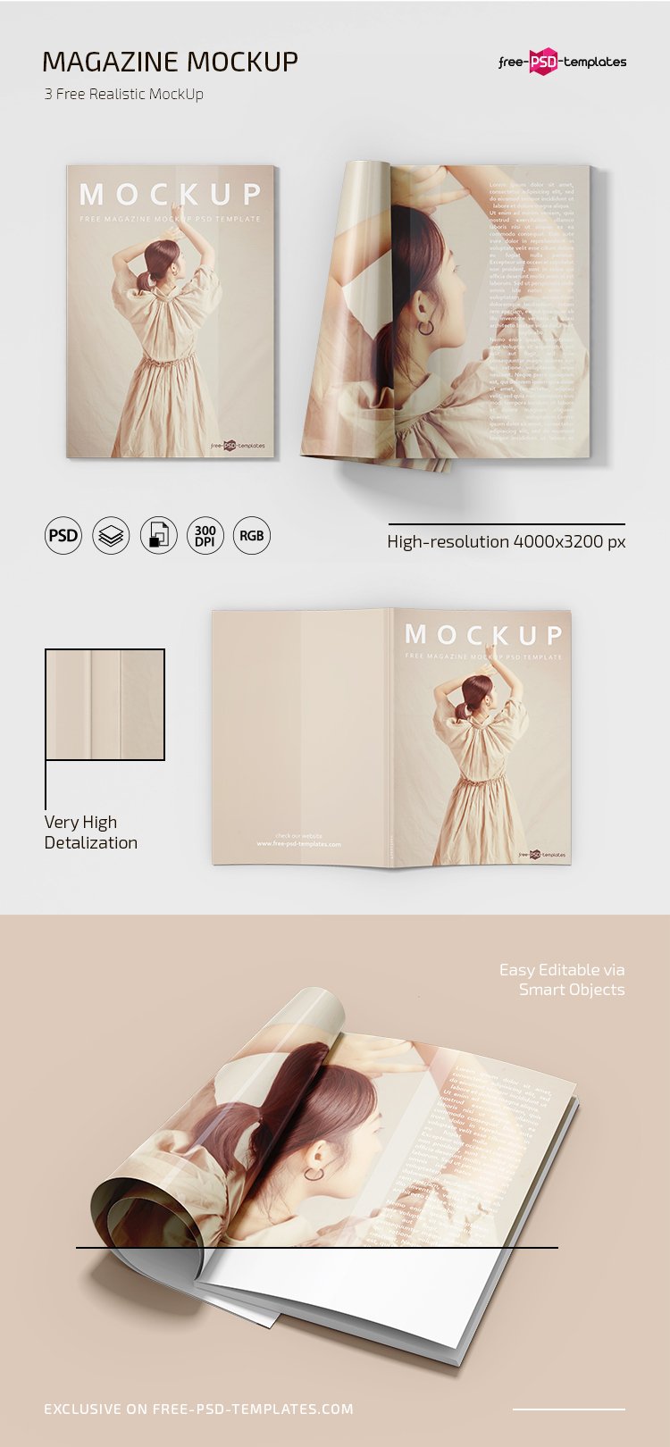 Free Psd Magazine Mockup Template