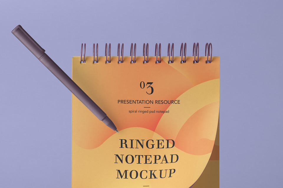 Free Psd Ringed Notepad Mockup Vol3