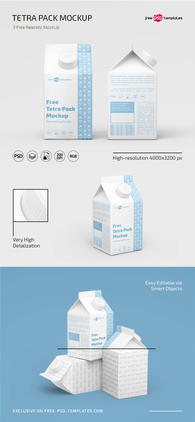 Free Psd Tetra Pack Mockup Templates