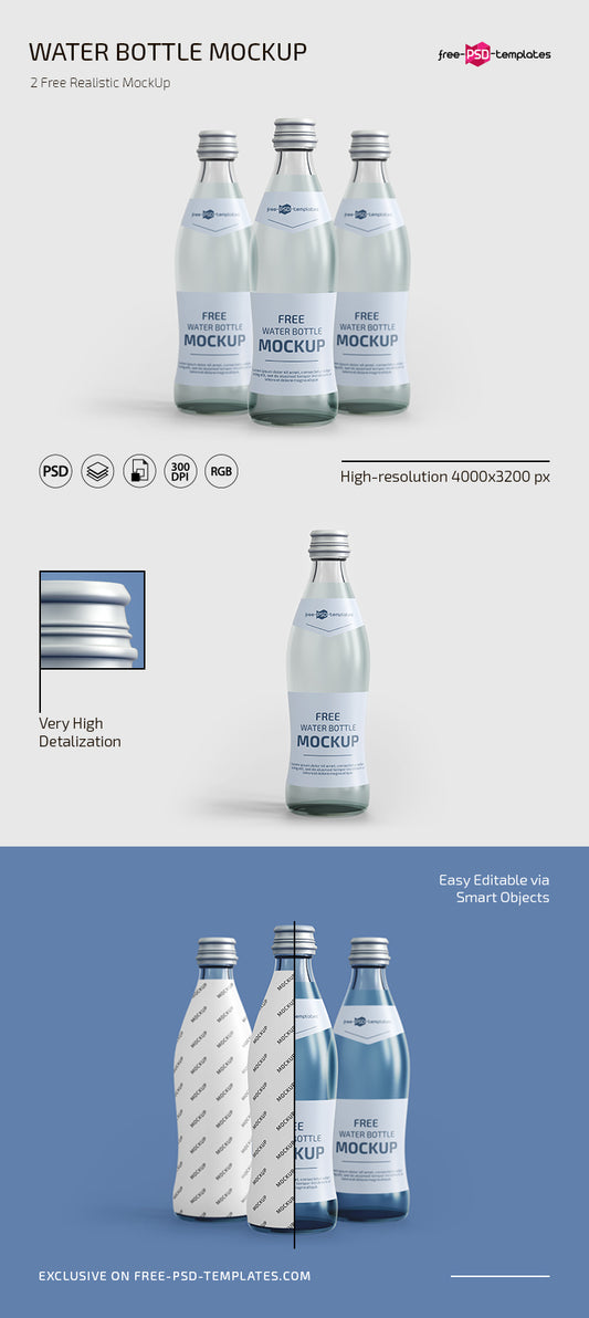 Free Psd Water Bottle Mockup Templates