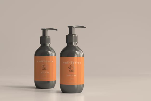 Free Pump Bottle Mockup Psd