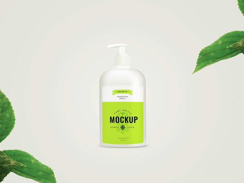 Free Pump Bottle Psd Mockup