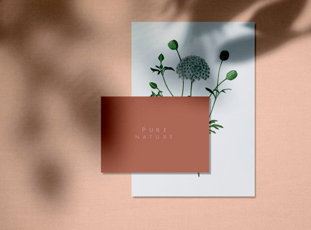 Free Pure Nature Design Card Mockups Psd