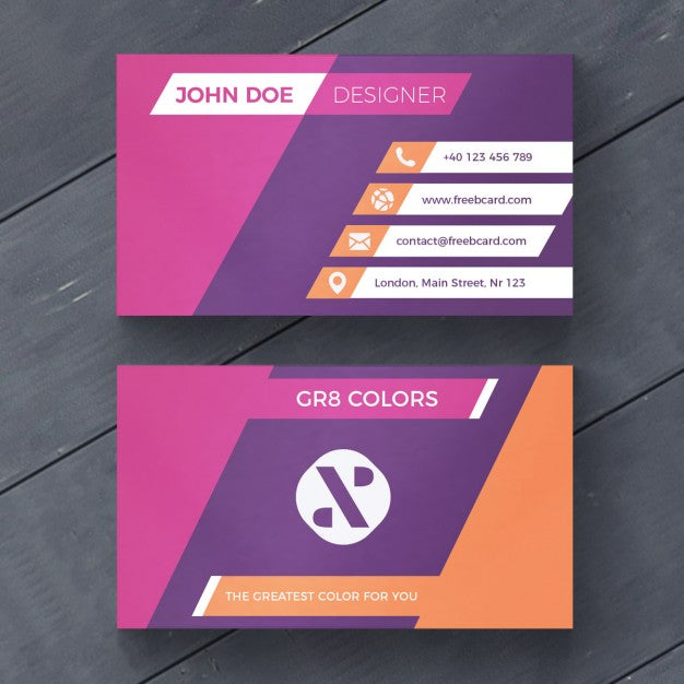 Free Purple And Orange Business Card Psd