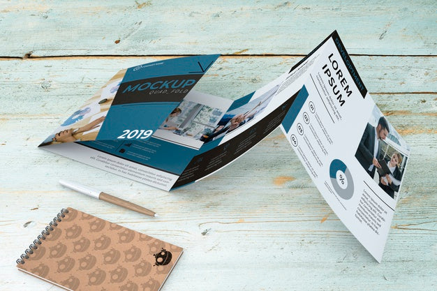 Free Quadfold Brochure Mockup Psd