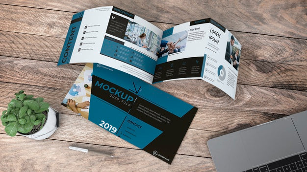 Free Quadfold Brochure Mockup Psd