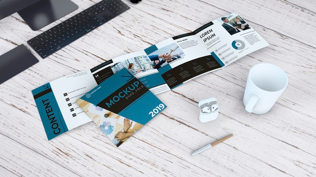 Free Quadfold Brochure Mockup Psd