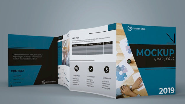 Free Quadfold Brochure Mockup Psd