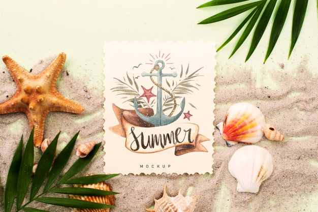 Free Quote With Nautical Summer Mock-Up Psd