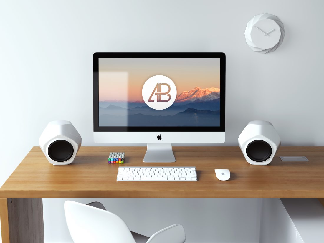 Free Realistic 5K Imac Mockup Vol.3