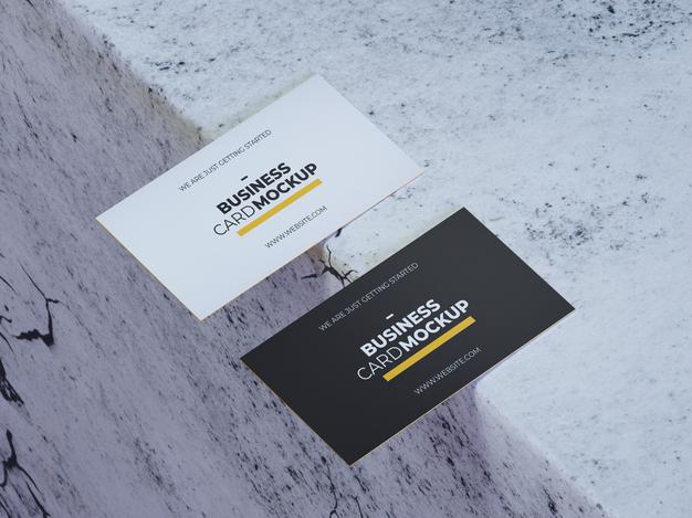 Free Realistic Business Card Mockup Psd