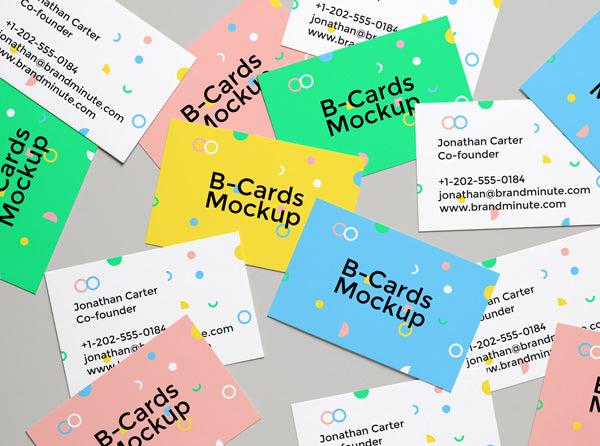 Free Realistic Business Cards Mockup #4
