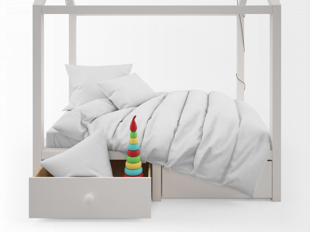 Free Realistic Cute Child Bed With House Shape Psd