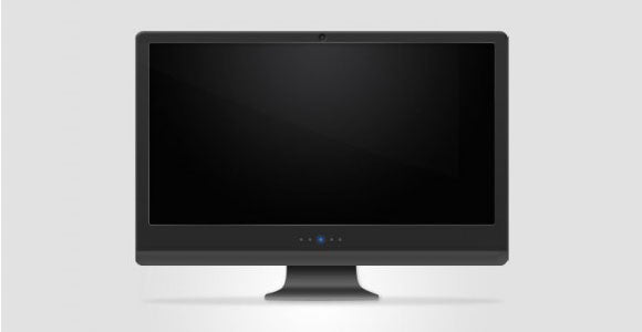 Free Realistic Dark Tv Monitor Psd