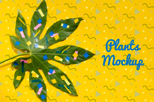 Free Realistic Leave With Paint Mock-Up Psd