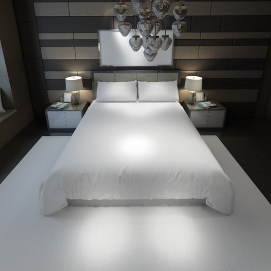 Free Realistic Modern Double Bedroom With Furniture And A Frame Psd