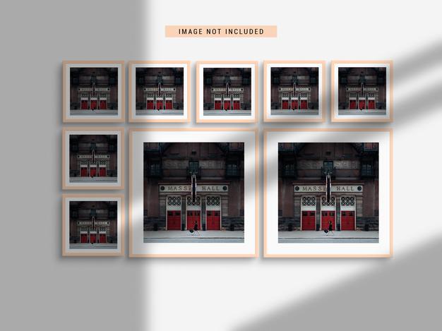 Free Realistic Photo Frame Mockup With Shadow Psd