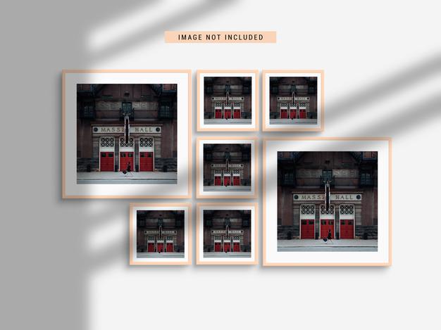 Free Realistic Photo Frame Mockup With Shadow Psd