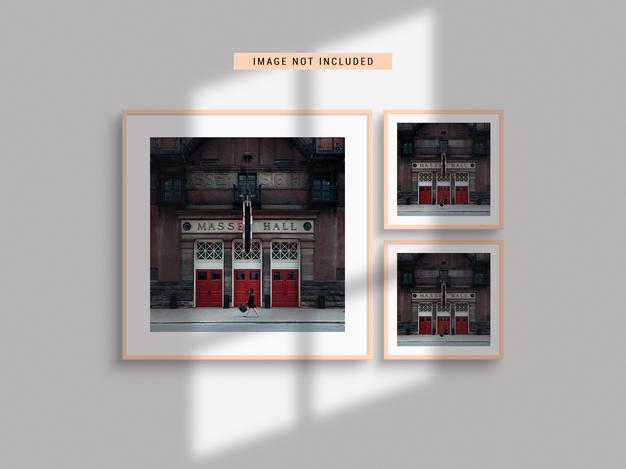 Free Realistic Photo Frame Mockup With Shadow Psd