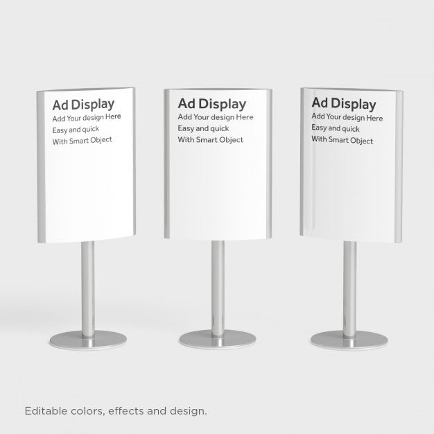 Free Realistic Three Display Mock Up Psd