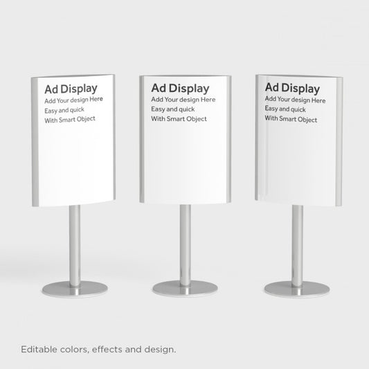 Free Realistic Three Display Mock Up Psd