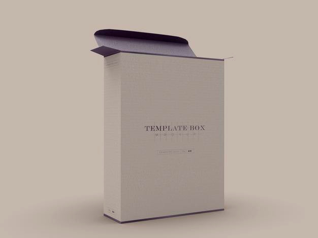 Free Rectangular Cardboard Box Mockup Psd