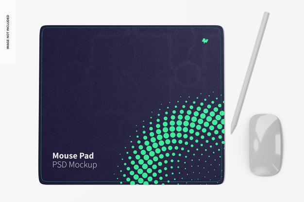 Free Rectangular Mouse Pad Mockup, Top View Psd