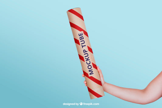 Free Red Tube Mockup Psd