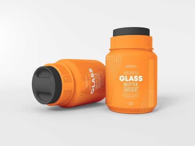 Free Reflective Glass Bottle Branding Mockup Psd