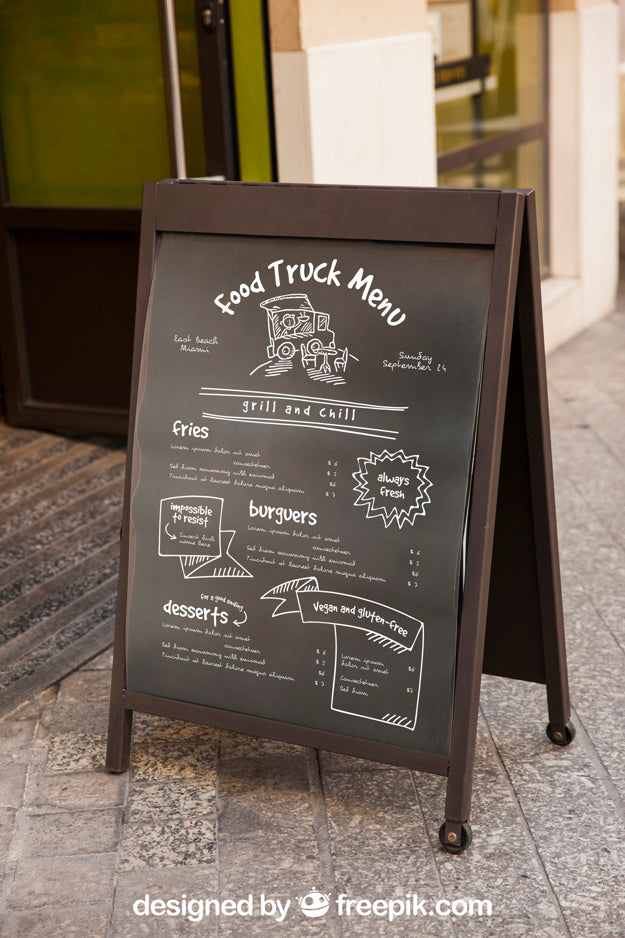 Free Restaurant Chalkboard Mockup Psd