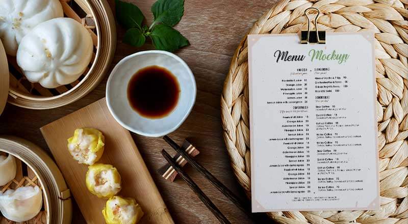 Free Restaurant / Hotel Menu Mockup Psd